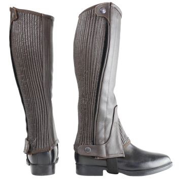 Hy Equestrian Leather Half Chaps - Brown
