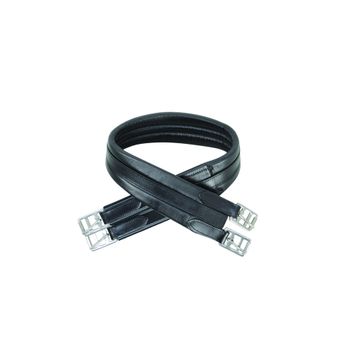 Hy Equestrian Leather Padded Atherstone Girth - Elasticated One End - Black alternative