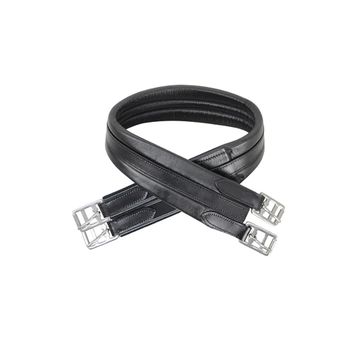 Hy Equestrian Leather Padded Atherstone Girth - Elasticated One End - Black alternative