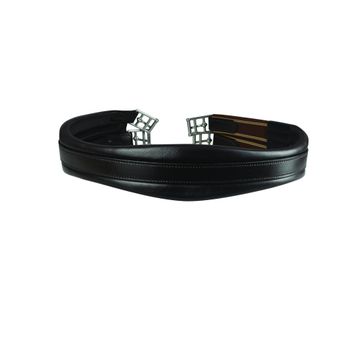 Hy Equestrian Leather Padded Atherstone Girth - Elasticated One End - Brown alternative