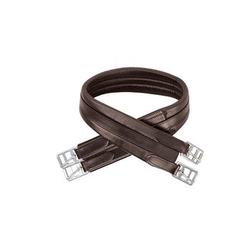 Hy Equestrian Leather Padded Atherstone Girth - Elasticated One End - Brown alternative