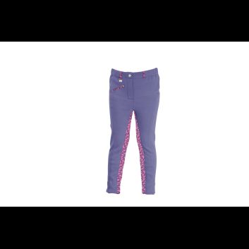 Hy Equestrian Love Hearts Children's Jodhpurs - Insignia/Deep Pink Hearts