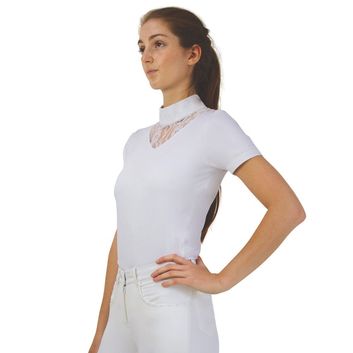 Hy Equestrian Lucie Lace Show Shirt - White