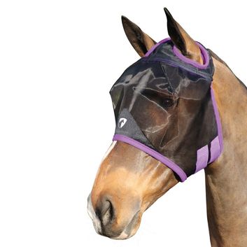 Hy Equestrian Mesh Half Mask without Ears - Black/Grape Royal