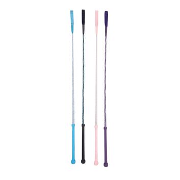Hy Equestrian Metallic Riding Whip - Pale Pink/Pale Blue