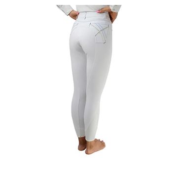 Hy Equestrian Olympian Ladies Breeches - Arctic White/Royal Blue