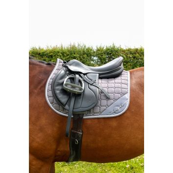 Hy Equestrian On The Bit Saddle Pad - Grey/Silver