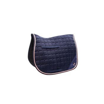 Hy Equestrian On The Bit Saddle Pad - Navy/Rose Gold