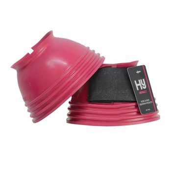 Hy Equestrian Ringed Over Reach Boots - Hot Pink