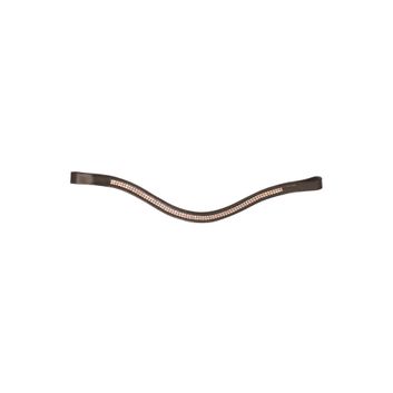 Hy Equestrian Rosciano Rose Gold Browband - Brown/Rose Gold