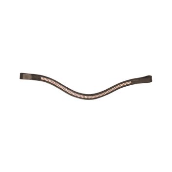 Hy Equestrian Rosciano Rose Gold Browband - Brown/Rose Gold