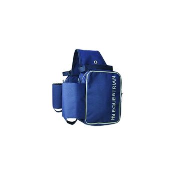 Hy Equestrian Saddle Pannier - Navy/Grey