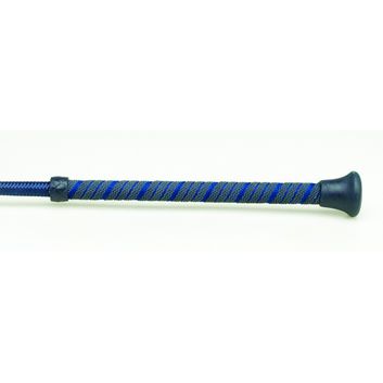 Hy Equestrian Schooling Whip Spiral Sure Grip Handle - Navy