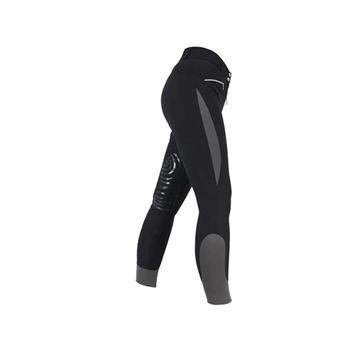 Hy Equestrian Sports Active Ladies Breeches - Black/Grey