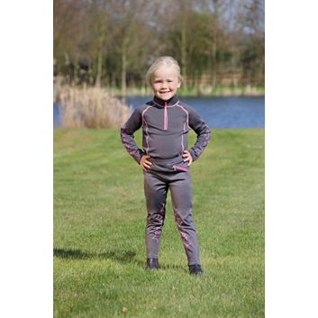 Hy Equestrian Stella Children's Base Layer - Grey/Pink alternative