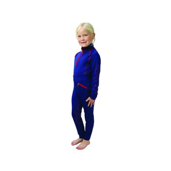 Hy Equestrian Stella Children's Riding Tights - Navy/Red
