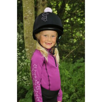 Hy Equestrian Stella Hat Cover - Black/Purple/Lilac alternative