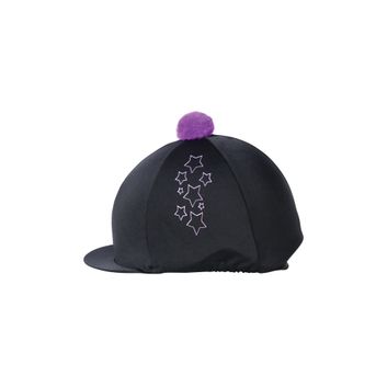Hy Equestrian Stella Hat Cover - Black/Purple/Lilac