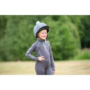 Hy Equestrian Stella Hat Cover - Charcoal/Mint alternative