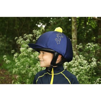 Hy Equestrian Stella Hat Cover - Navy/Yellow alternative