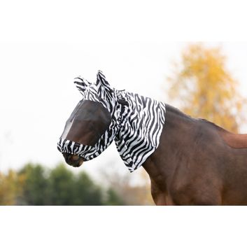 Hy Equestrian Sweet Itch Zebra Fly Mask - Small Pony