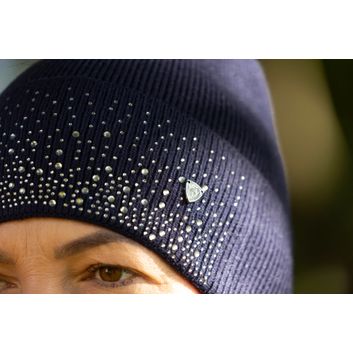 Hy Equestrian Synergy Diamante Bobble Hat - Navy alternative