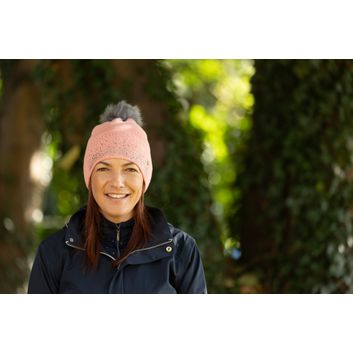 Hy Equestrian Synergy Diamante Bobble Hat - Rose alternative