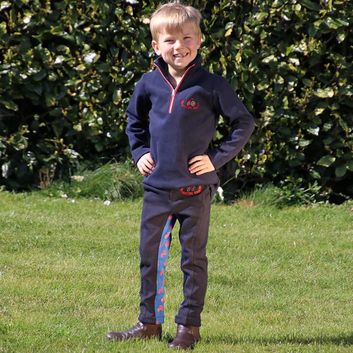 Hy Equestrian Tractors Rock Tots Jodhpurs - Navy/Red Tractor alternative