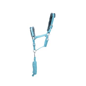 Hy Sport Active Head Collar &amp; Lead Rope - Sky Blue