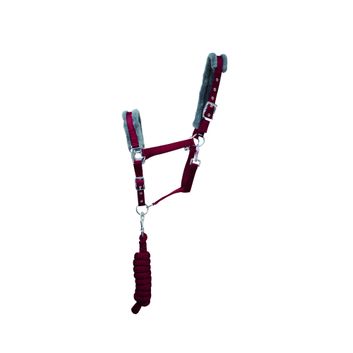 Hy Sport Active Head Collar &amp; Lead Rope - Vivid Merlot