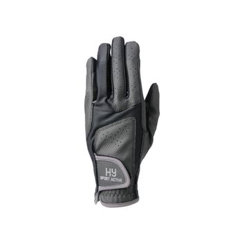 Hy Sport Active Riding Gloves - Black/Pencil Point Grey