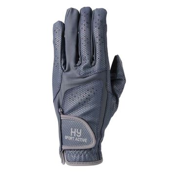 Hy Sport Active Young Rider Riding Gloves - Navy/Pencil Point Grey alternative