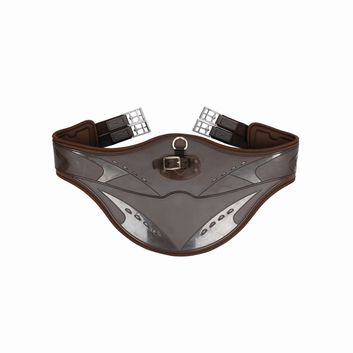 ProReaction Contoured TPU Vented Long Stud Girth by Hy Equestrian - Brown alternative