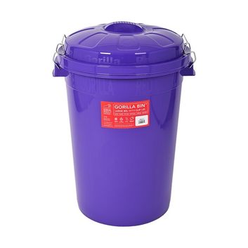 Red Gorilla Bin With Clip Lid - Purple