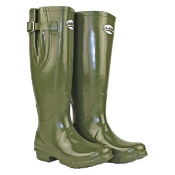 Rockfish Women's Tall Adjustable Gloss Wellington - Dark Olive