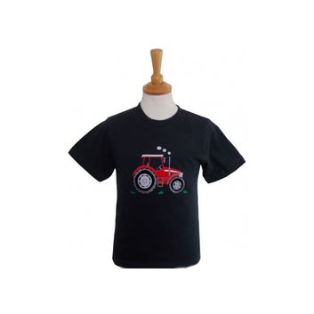 British Country Collection Big Red Tractor Childrens T-Shirt - Navy alternative