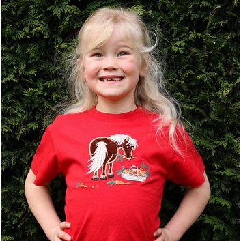 British Country Collection Carrot Pony Childrens T-Shirt - Red alternative