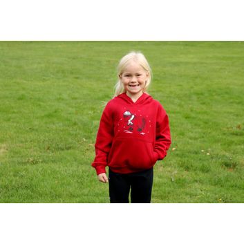 British Country Collection Christmas Snow Pony Glittering Hoodie - Santa Red