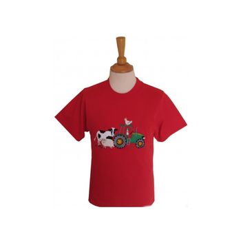 British Country Collection Farmyard Childrens T-Shirt - Red