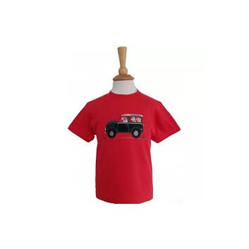 British Country Collection LIMITED EDITION Offroader &amp; Dogs Childrens T-Shirt - Red alternative
