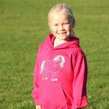 British Country Collection Twinkle Pony Glitter Hoodie - Fuchsia