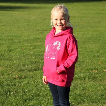 British Country Collection Twinkle Pony Glitter Hoodie - Fuchsia alternative