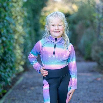 Dazzling Night Riding Tights by Little Rider - Navy/Prismatic