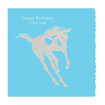 Deckled Edge Colour Block Pony Card