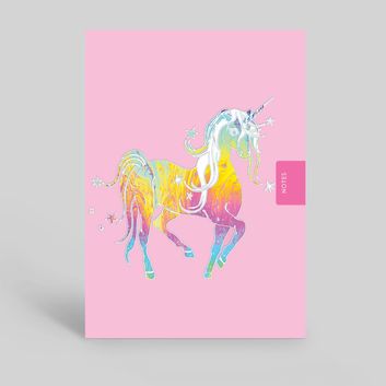 Deckled Edge Notebook - Mythical Unicorn (Pack of 6)