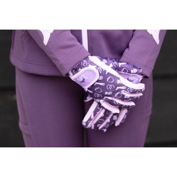 Giddy Up Gymkhana Riding Gloves by Little Rider - Purple/Lilac alternative