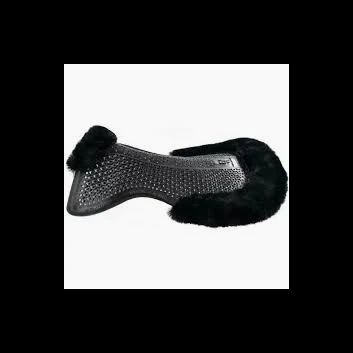 Horsena Regular Dressage Gel Pad with Rolled Edge Real Sheepskin- One Size