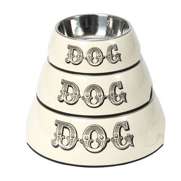 House of Paws Melamine Dog Bowl - Cream