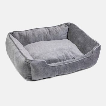House of Paws Velvet Square Bed - Grey