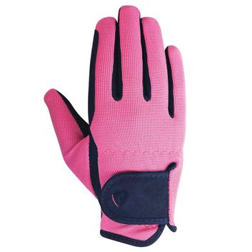 Hy Equestrian Belton Children’s Riding Gloves - Navy/Pink